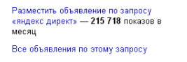 все объявления Яндекс Директ